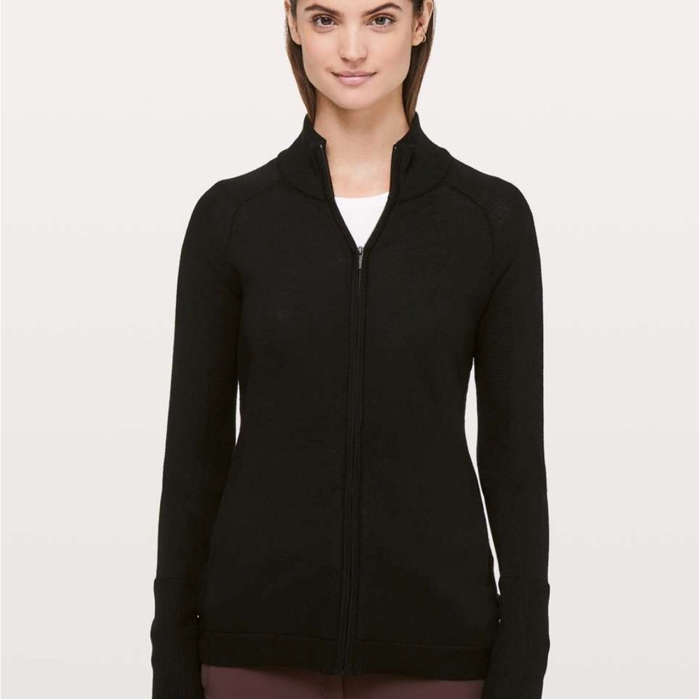 Lululemon Time To Thrive  Black Merino Wool Jacket